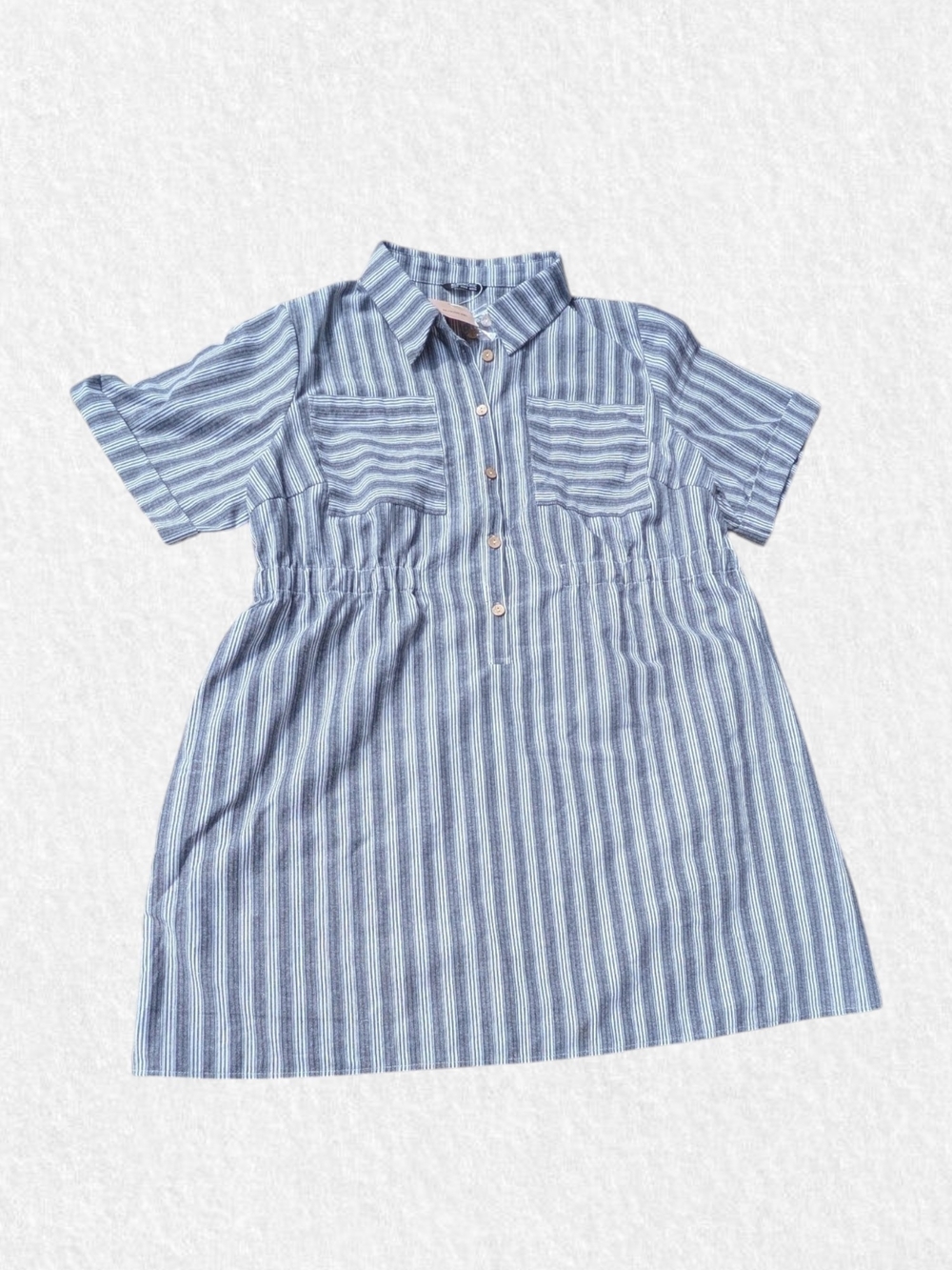 BloomChic NEW Plus Size 22/24: Blue & White Striped Button-Front Dress - Picture 2 of 6